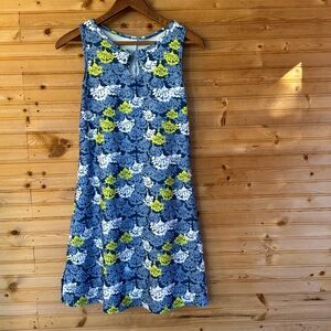 Nuu Muu Dress Blue Yellow Floral Athletic Women’s Sz Medium Swim Sun Bike Run
